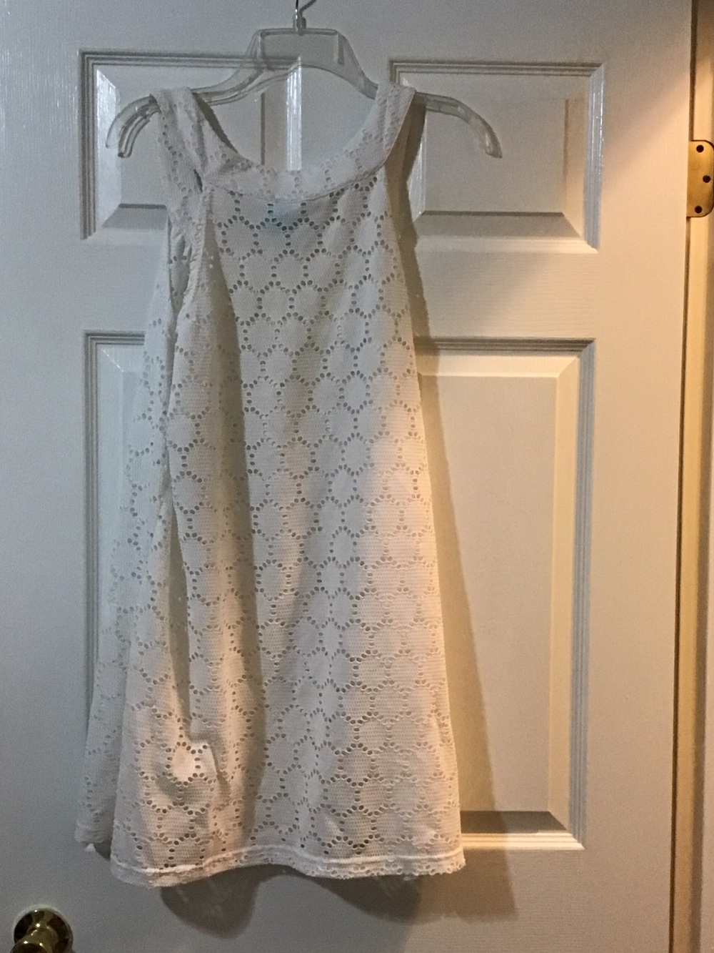 Kim Rogers Cream Eyelet Sleeveless Bathing Suit Coverup - Picture 3 of 4